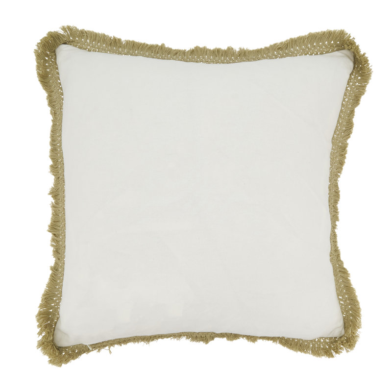 Coastal Embroidered Palm Tree Pillow, Polyester
