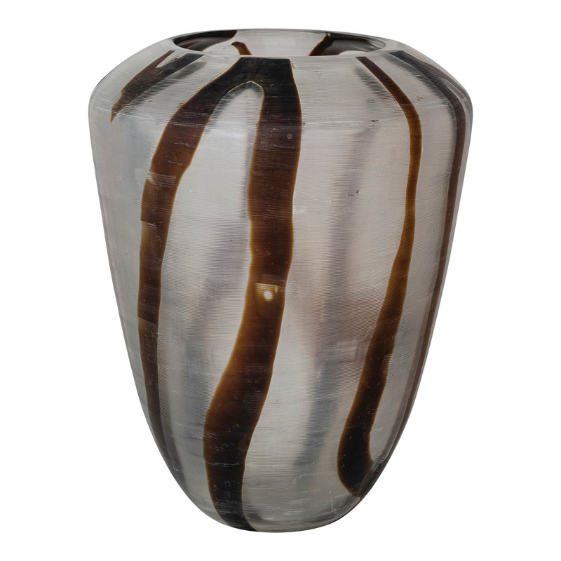 Vase d'art en verre avec dessin abstrait