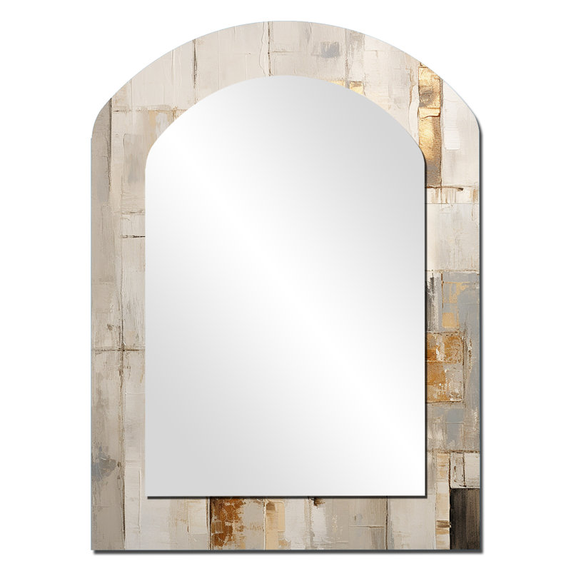 Minimalisme moderne scandinave Serenity Art III - miroir voûté scandinave, 34 po x 25 po