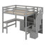Lit mezzanine double avec bureau en L et escaliers, tiroirs, armoire-1414425669