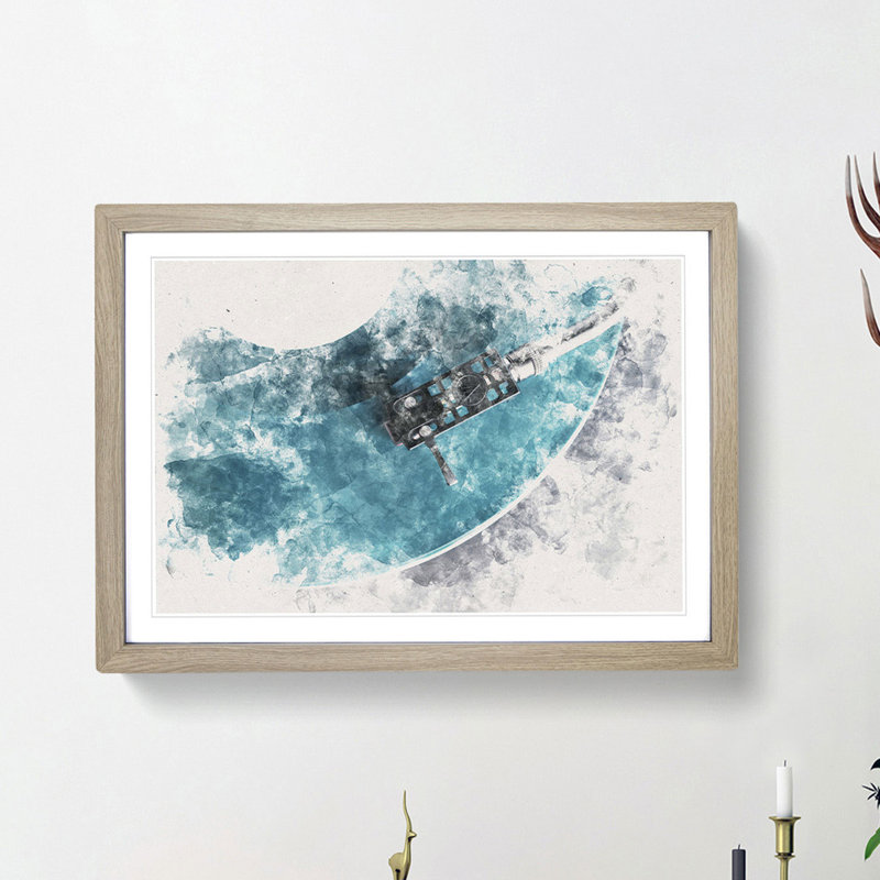 The Record Player Needle - Picture Frame Painting Print, Oak Framed, 62cm H x 87cm W x 2cm D