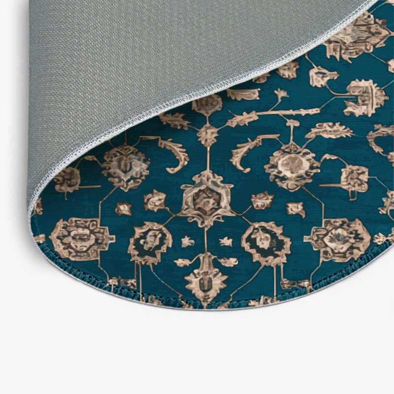 Tapis gris d'intérieur et d'extérieur Tabriz, Rond 5 pi