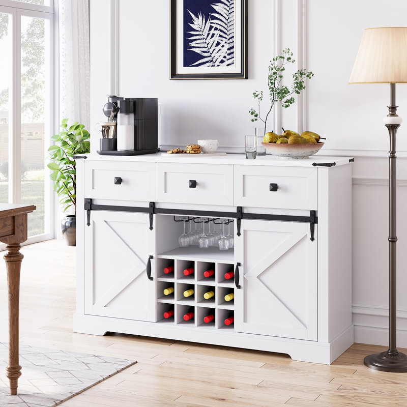 Armoire de bar 15,5 po Claudia, Blanc / brun