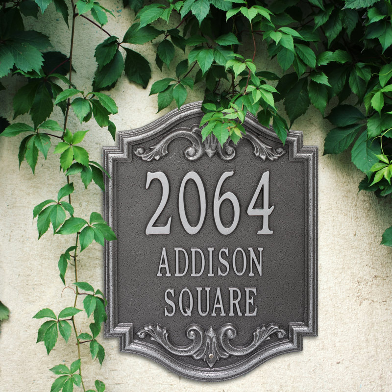 Signature Series 3-Line Wall Address Plaque, Smoke Gray, Gray, Yes