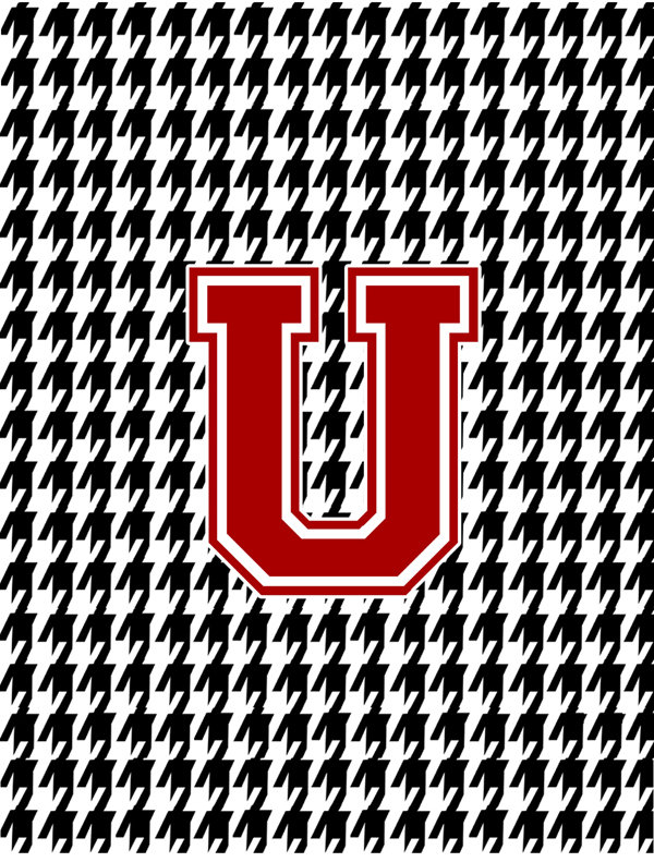 Drapeau de jardin à motif recto-verso noir Houndstooth, U