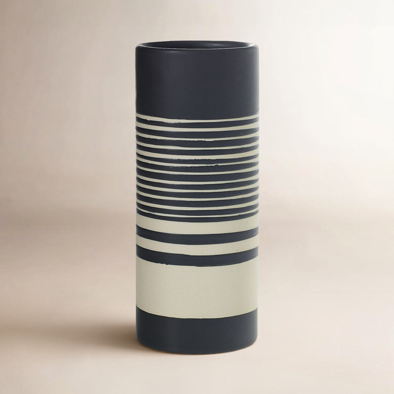 Handmade Ceramic Table Vase, 8.5" H x 3.5" W x 3.5" D