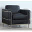 Fauteuil de direction en similicuir Executive, fauteuil de salon rembourré en métal chromé-1001492720