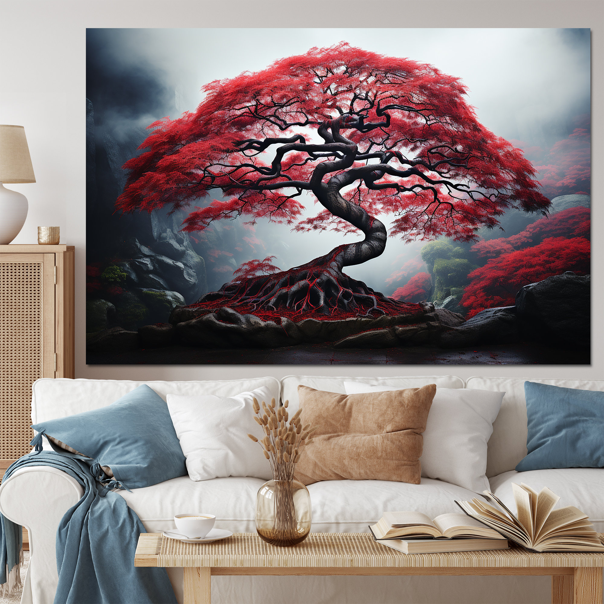 Loon Peak® Red Japanese Maple - Japan Art Canvas Prints | Wayfair