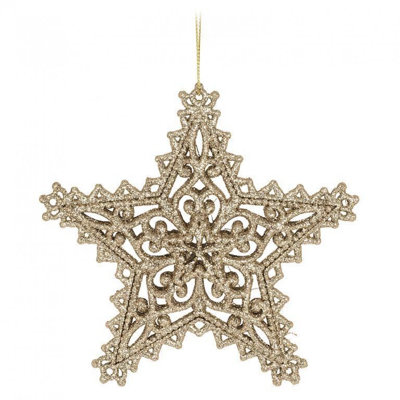 Glitter Filigree Star Ornament