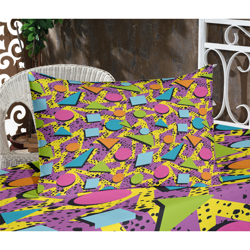 Multicolore ensemble de draps et taies décoratives Ambesonne, Ensemble de draps pour très grand lit + 1 drap-ho