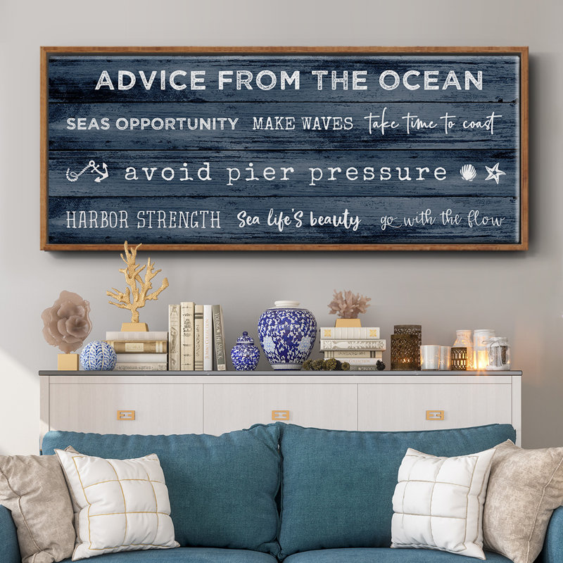 Navy Ocean- Framed Canvas