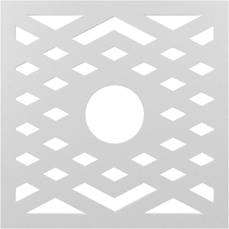 Médaillon de plafond à chevron en PVC de qualité architecturale Chevron, Inachevé, H 16 po x l 16 po x P 0,5 po