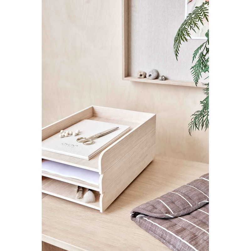 Letter Wood Paper Organizer