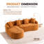 Canapé modulaire en forme de L avec méridienne incurvée et canapé modulaire en chenille Boneless-1887730207