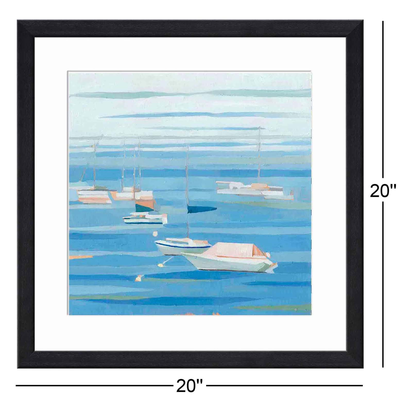 Summer Regatta I by Emma Scarvey, Black, 20"H x 20"W