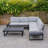 Santorini Corner Grey Garden Sofa Set with Cushions