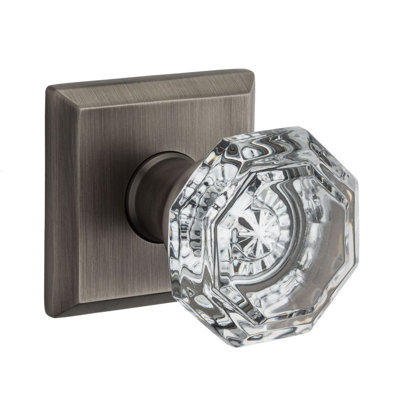Crystal Single Dummy Door Knob with Traditional Square Rose