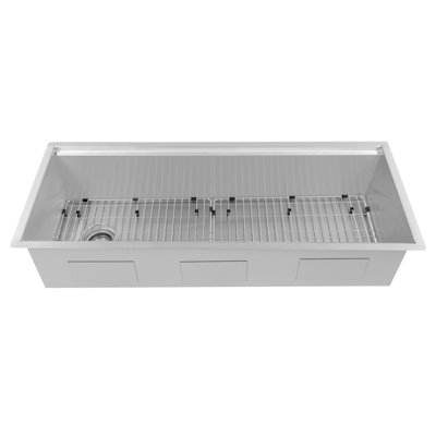 Garmisch 43" L x 18" W Undermount Kitchen Sink with Basket Strainer