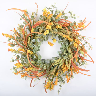 Couronne de fleurs artificielle 24 po Eucalyptus