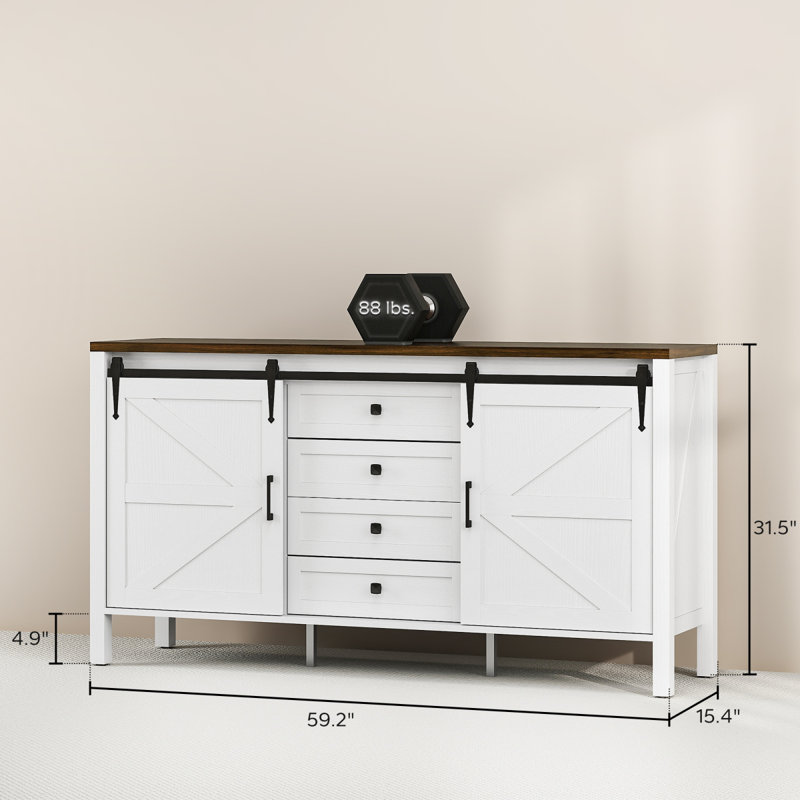 Armoire à café spacieuse, armoire à buffet avec tiroirs