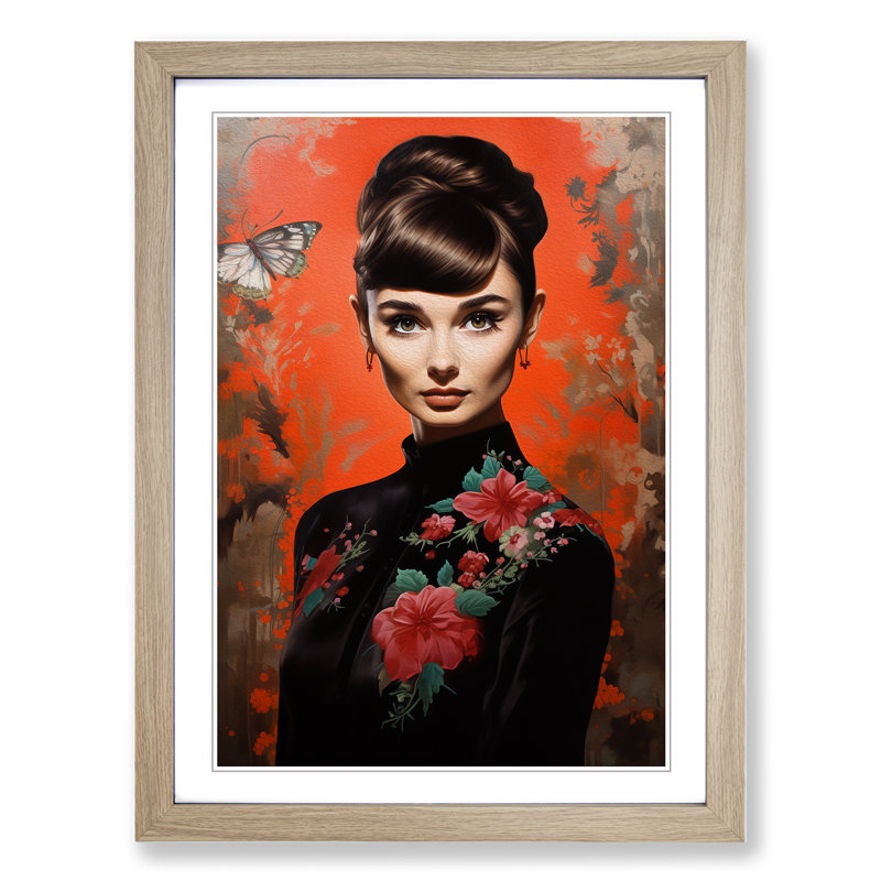 Single Picture Frame Print on Wood, Oak Framed, 46cm H x 34cm W