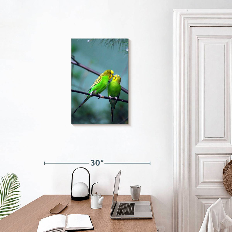 Brampt Kissing Parakeets, 24" H x 16" W