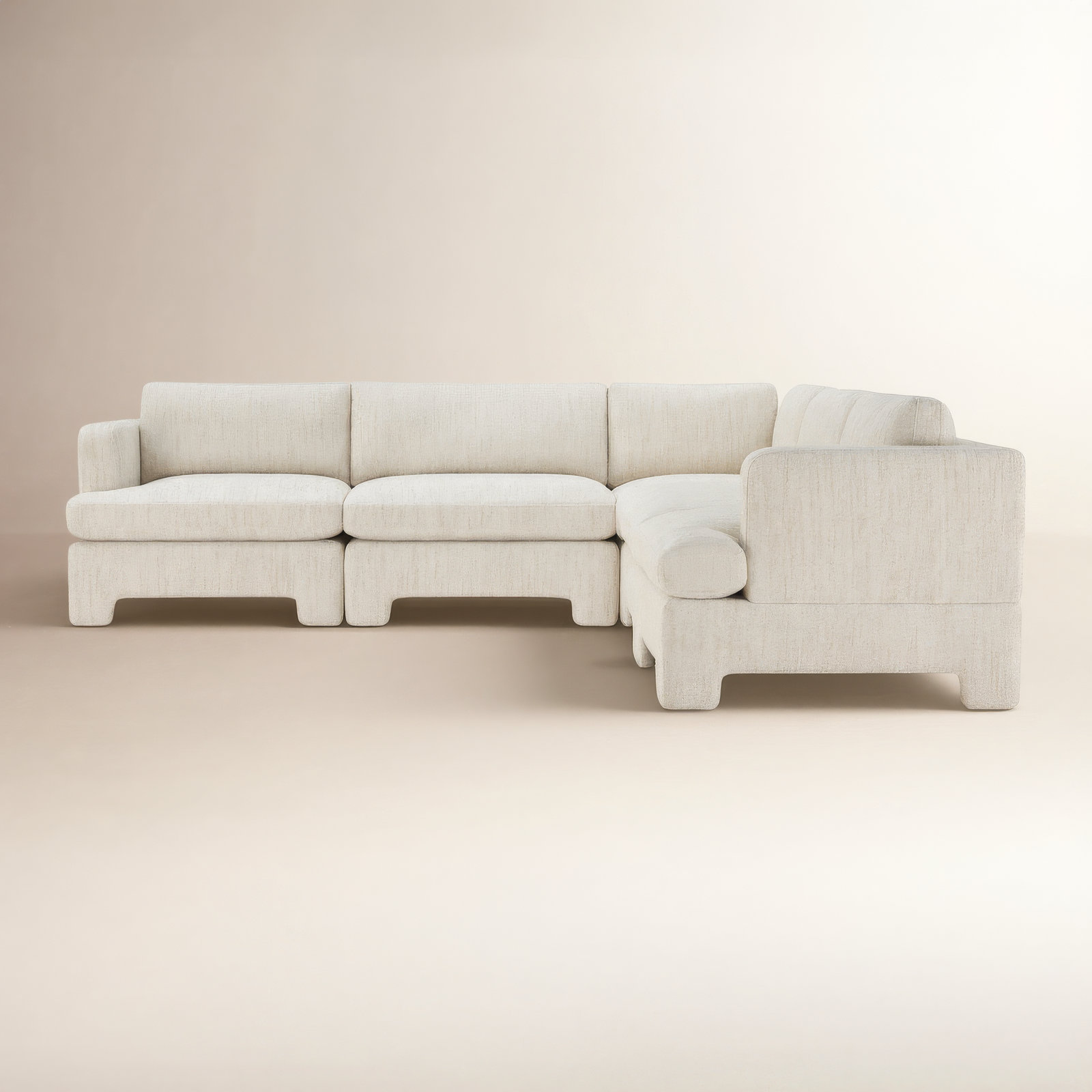 Jolie Modular Sectional, Mellow Natural Textured Boucle