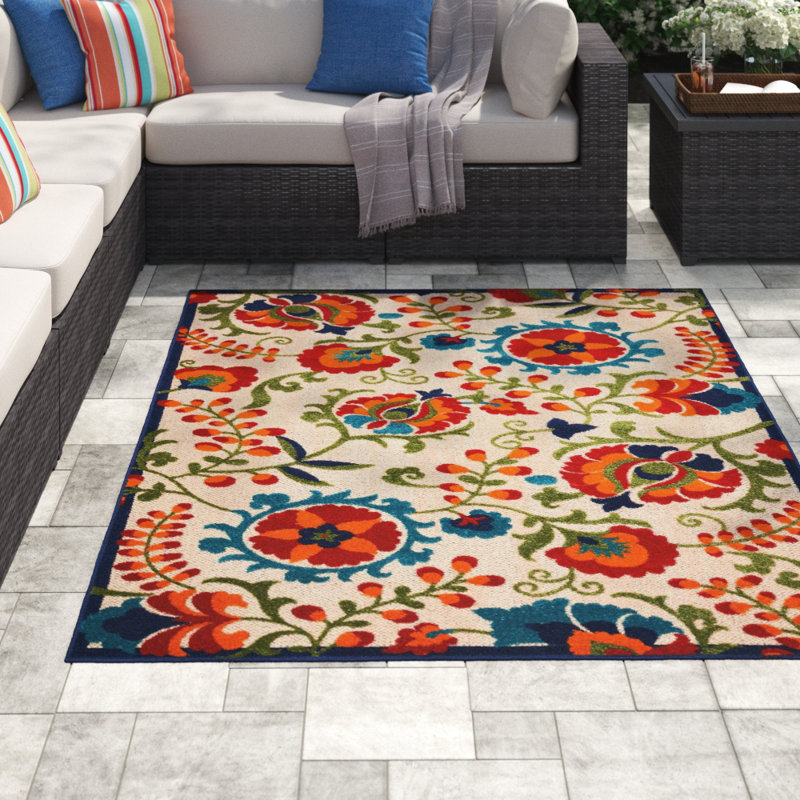 Floral Area Rug, Rectangle 160cm x 226cm