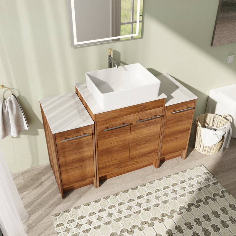 Eler 48 " W Freestanding Standard Free Standing 1 Single Vanity Bathroom Vanity With Top