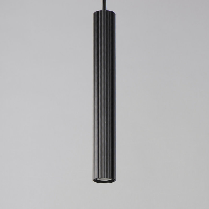 Carpi 1 - Light Gold Cylinder Pendant, Black