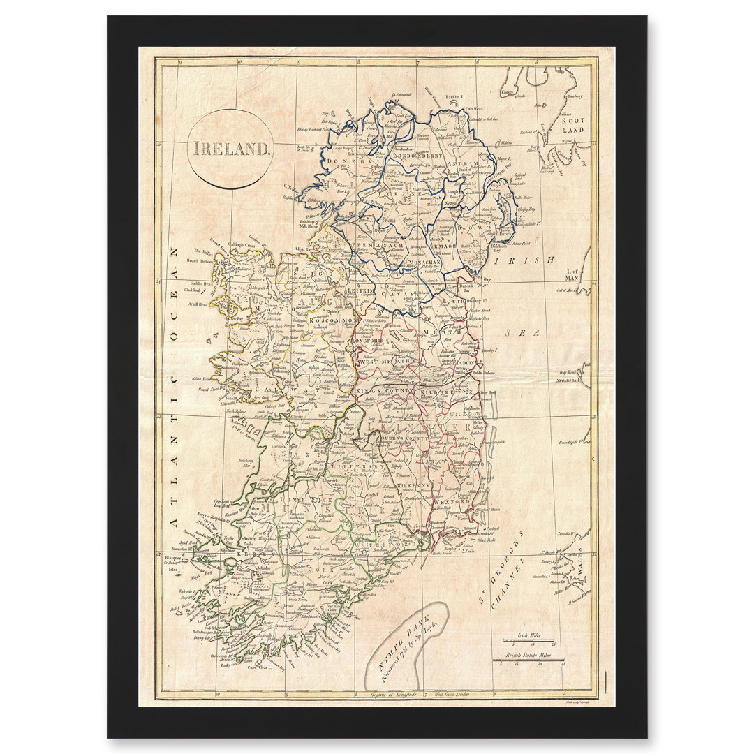 1799 Clement Cruttwell Vintage Map Of Ireland - Single Picture Frame Print