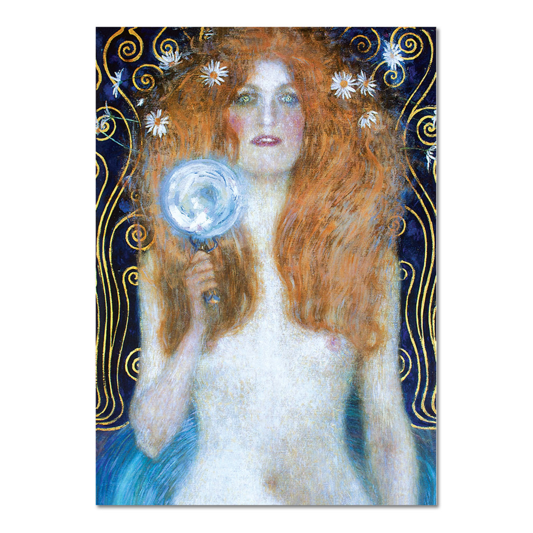 Glasbild Foreground of Nuda Veritas von Gustav Klimt