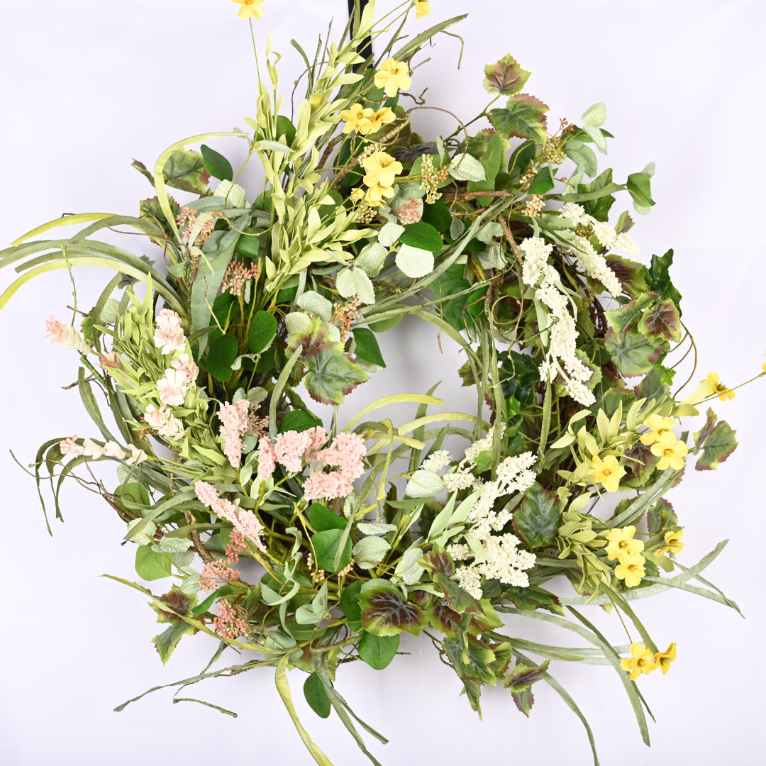 Handcrafted Faux Silk 30'' Wreath leckfllower