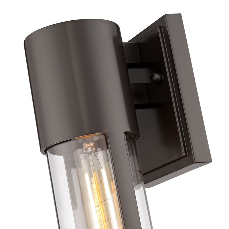 Hester Outdoor Aluminum Wall Light, Powder Coated Bronze, 11.8" H x 4.3" W x 4.3" D