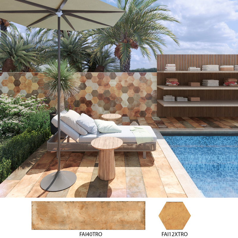Terre 10" x 11" Porcelain Spanish Wall & Floor Tile
