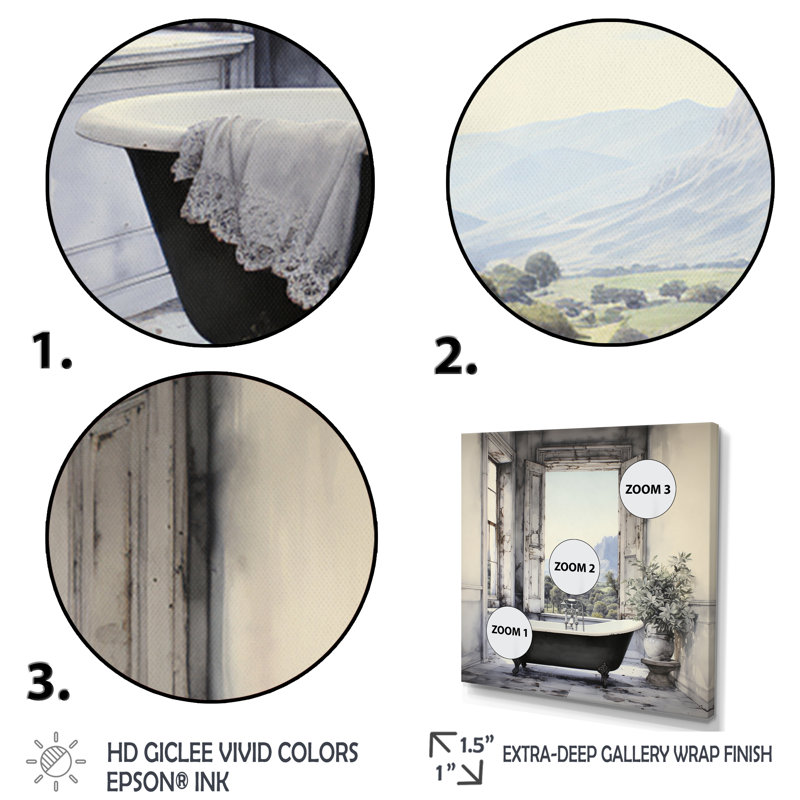 Impression sur toile Bath, Sans cadre, Toile tendue, H 24 po x l 24 po