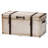 Zachariah Baxton Studio Nevio Vintage Weathered White Canvas Storage Trunk