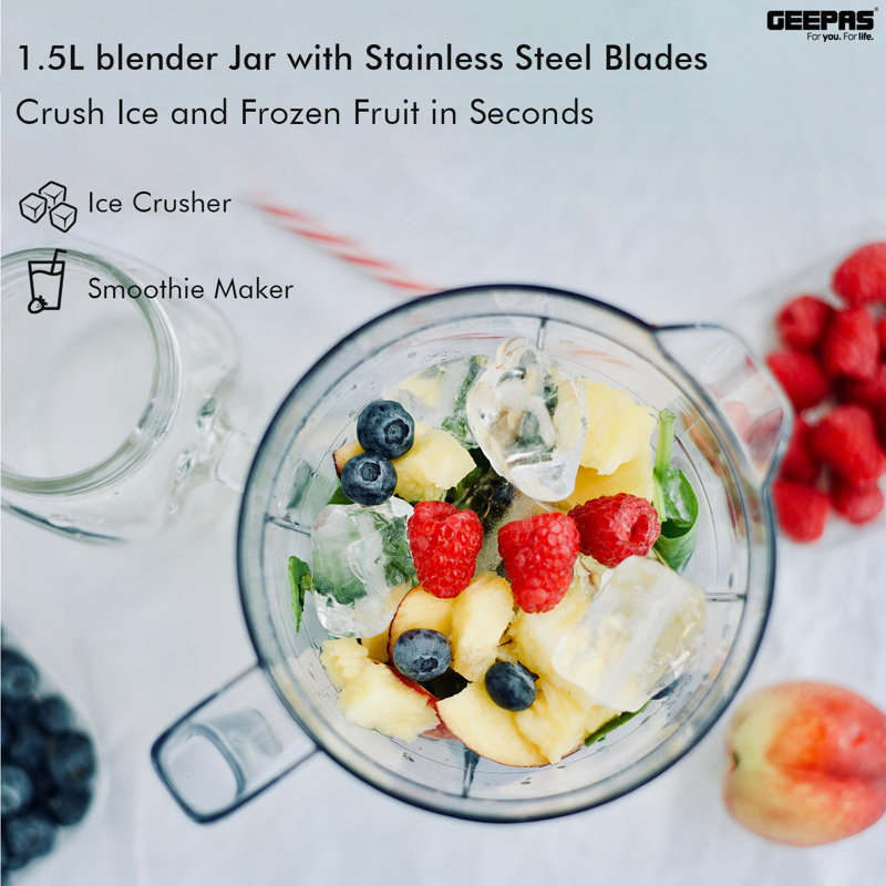 Geepas Food Jug Blender with Jar, White