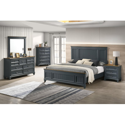 Semaj Wood Bedroom Set With Shiplap Panel