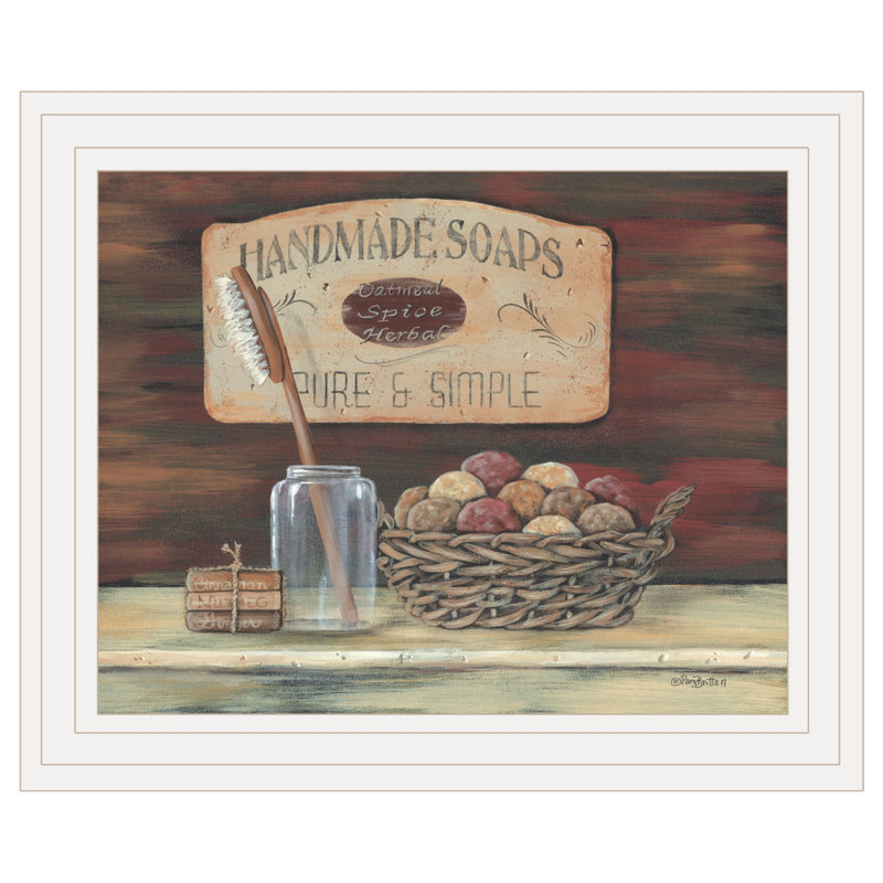 «Handapad Soaps» par Pam Britton, prêt à accrocher, reproduction encadrée