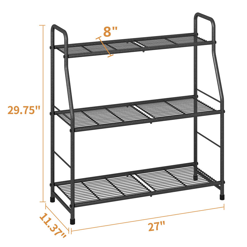 Black 3-Tier Metal Indoor/Outdoor Plant Stand