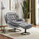 Anouk Tufted Back Type Swivel Base Accent Chair with Ottoman