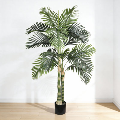 5ft Artificial Golden Cane Palm - Faux Plant with Yellow Stems for Patio Decor