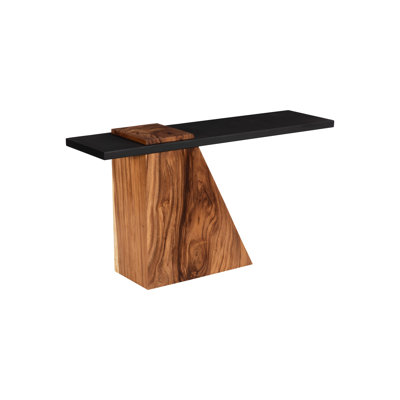 Slant Console Table, Natural/Black