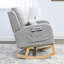 Fauteuil à bascule moderne gris avec poches de rangement supplémentaires pour un espace de vie confortable