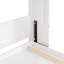 Lit escamotable double pleine grandeur avec canapé, tablettes USB et lumière, blanc