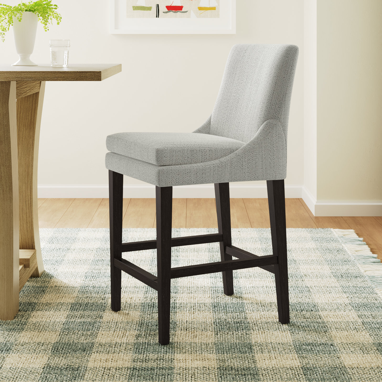 Niara Bar and Counter Stool, Counter Stool (26” Seat Height), Prestige Ivory Basketweave