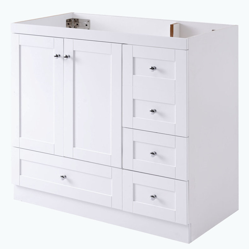 Meuble-lavabo de salle de bain sans lavabo, Blanc