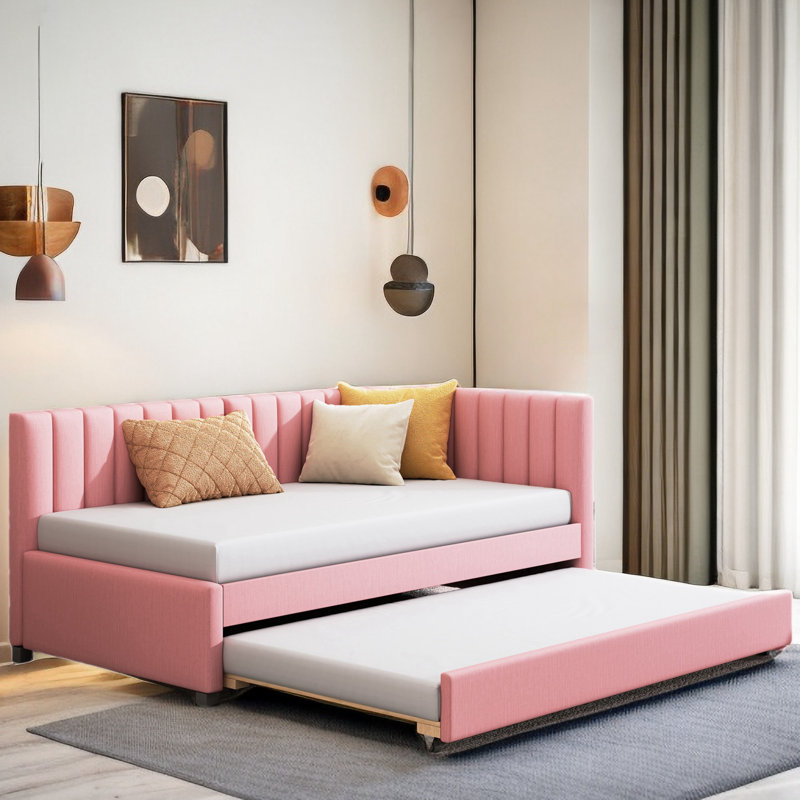 Vusala Upholstered Daybed, Pink