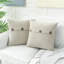 50 housses de coussin en chenille blanc crème de 18 po x 18 po à trois boutons, douillettes décoratives de style campagnard pour canapé-lit, salon, ensemble de 2
